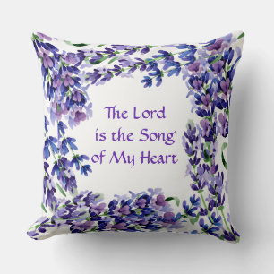 Purple Lilac Floral Reversible Decorative Pillow