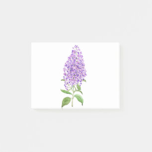 purple lilac flower watercolor post-it notes