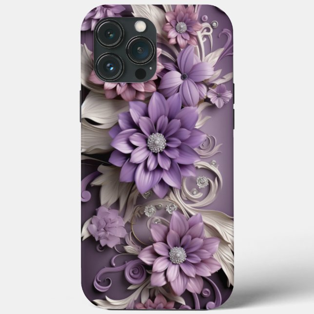 Purple Lilac flowers 3d  Case-Mate iPhone Case (Back)