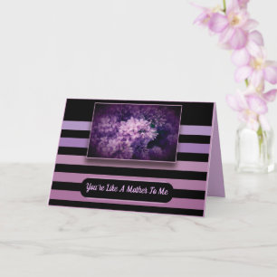 Purple Lilac Flowers and Stripes Card