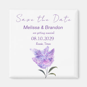 Purple Lilac Flowers Floral Rustic Wedding Magnet