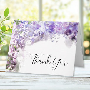 Purple Lilac Flowers Watercolor Sympathy Thank You