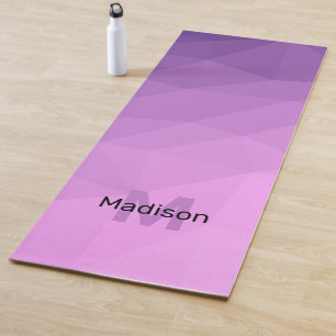 Purple lilac geometry mesh ombre pattern Monogram Yoga Mat