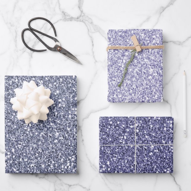 Purple Lilac Glitter       Wrapping Paper Sheet (Front)