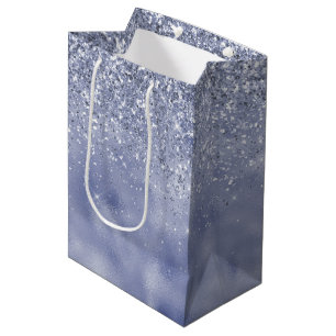 Purple Lilac Glitz Glam Glitter Sparkle Medium Gift Bag