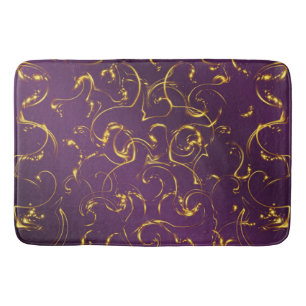 purple, lilac, gold, golden, vibes, abstract, bath mat