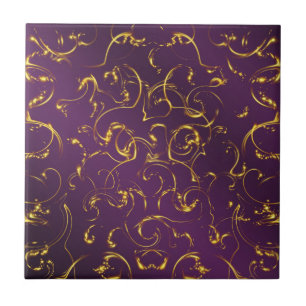 purple, lilac, gold, golden, vibes, abstract, ceramic tile