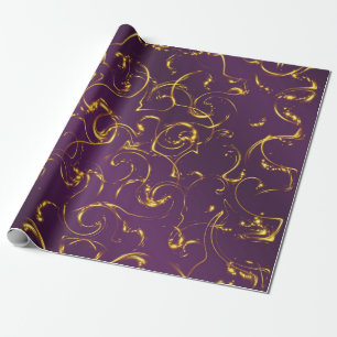 purple, lilac, gold, golden, vibes, abstract, wrapping paper