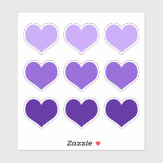 Purple Lilac Indigo Love Hearts Goth Set of 9