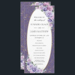 Purple Lilac Lavender Line Art Floral Wedding  Program<br><div class="desc">Designed to co-ordinate with our Elegant Purple Lilac Lavender Roses Floral collection, this elegant double sided wedding program features beautiful watercolor purple, lavender, lilac roses and luxe gold line art floral. Personalise it with your own wordings easily and quickly. Simply click the "Edit Using Design Tool" button to modify the...</div>