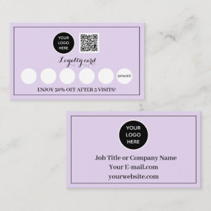 Purple Lilac Logo Modern Business Reward Punch Loyalty Card