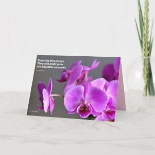 Purple lilac mauve orchid, inspirational quote card