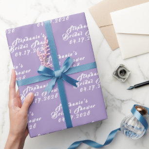 Purple Lilac Modern Pattern Bride Bridal Shower Wrapping Paper