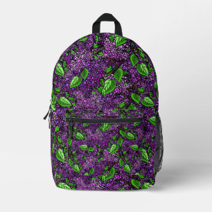Purple Lilac New Hampshire State Flower Printed Backpack