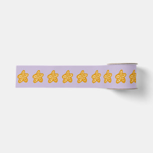 Purple Lilac Princess Golden Flowers Birthday Grosgrain Ribbon