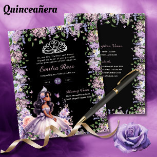 Purple Lilac Quinceanera Dress Floral Wisteria