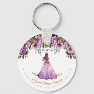 Purple Lilac Quinceañera Keychain