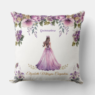 Purple Lilac Quinceañera Pillow