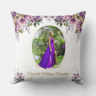 Purple Lilac Quinceañera Pillow for Quince Años
