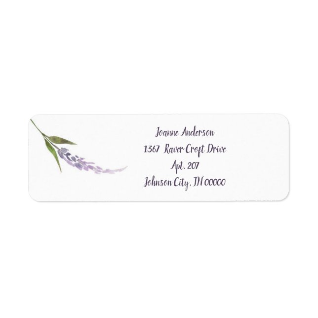 Purple Lilac Return Address Label (Front)