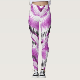 Purple lilac tie dye painting leggings