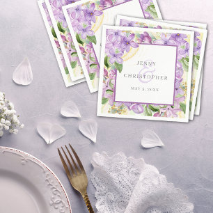 Purple Lilac Wedding Napkin