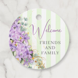 Purple Lilac Wedding Welcome Favour Tag