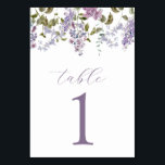 Purple Lilacs and Lavender Flowers Table Number<br><div class="desc">Table number card prints on front and back (double-sided). Items are printed exactly as they appear on your screen when you add to cart,  so personalise and add each table number that you need to your cart individually.</div>