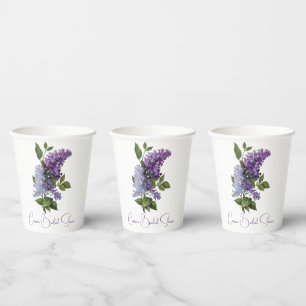 Purple Lilacs Bridal Shower Paper Cups