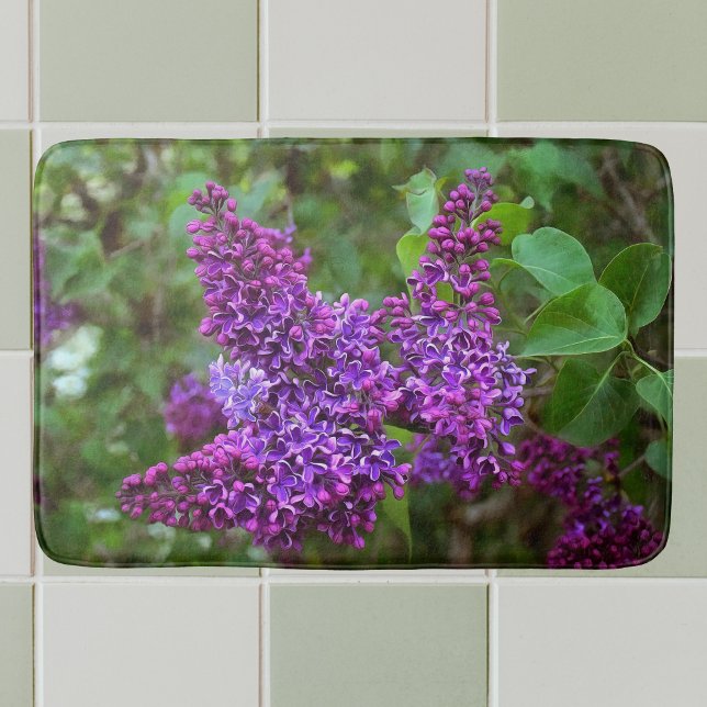 Purple Lilacs on a Spring Day Bath Mat (Creator Uploaded)