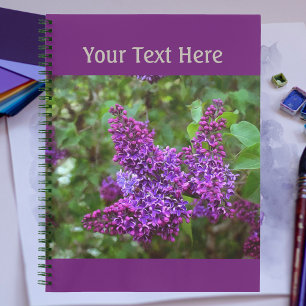 Purple Lilacs on a Spring Day Personalised Notebook