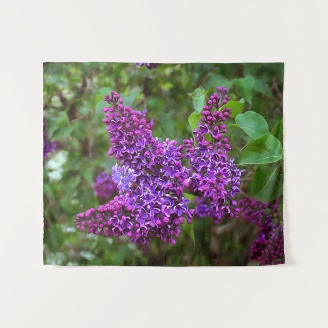 Purple Lilacs on a Spring Day Tapestry (Front (Horizontal))