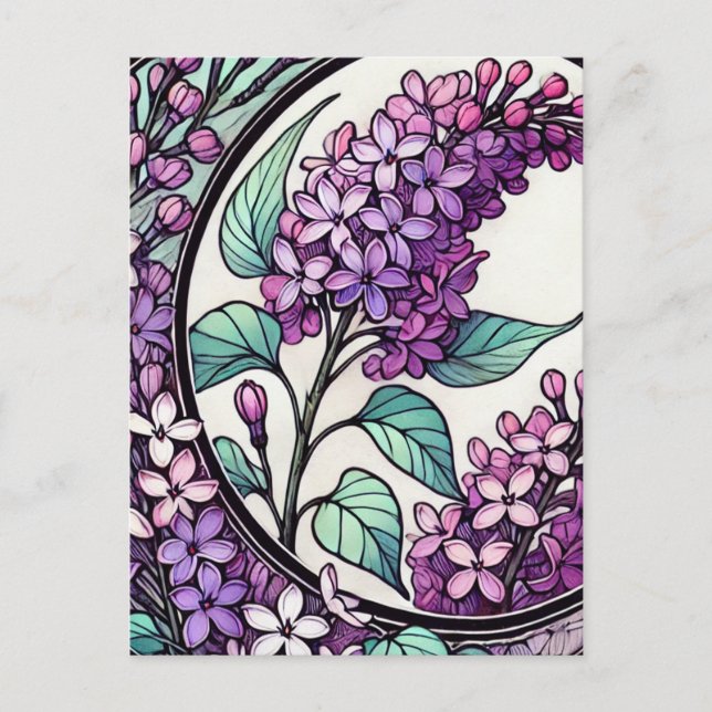 Purple Lilacs                                      Postcard (Front)