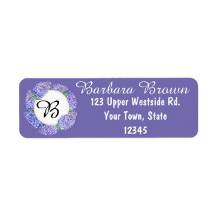 Purple Lilacs Return Address Label