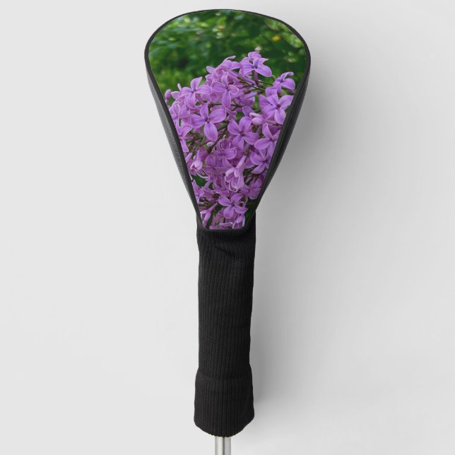 Purple lilacs romantic elegant purple floral photo golf head cover (Front)