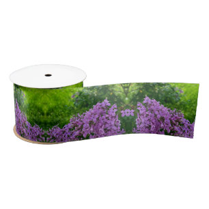 Purple lilacs romantic elegant purple floral photo satin ribbon