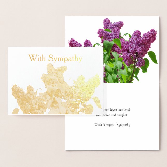 Purple Lilacs Sympathy Gold Foil Card (Display)