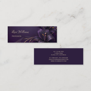 Purple Lilies 3D Flowers Luxury Business Card
