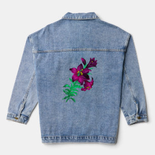 Purple Lilies Denim Jacket