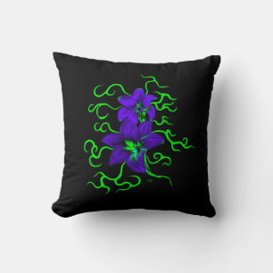 purple lily flower cushion