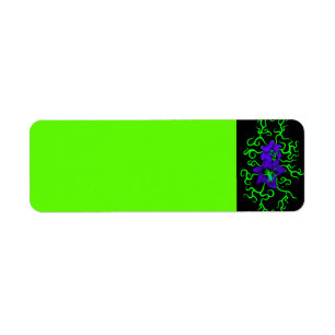 Purple Lily Flower on black Return Address Label