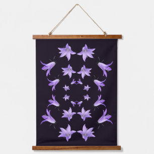 Purple Lily Flowers Abstract  Hanging Tapestry