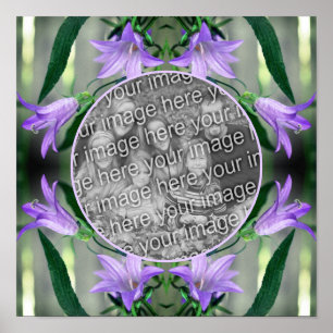 Purple Lily Flowers Frame Create Your Own Photo Poster