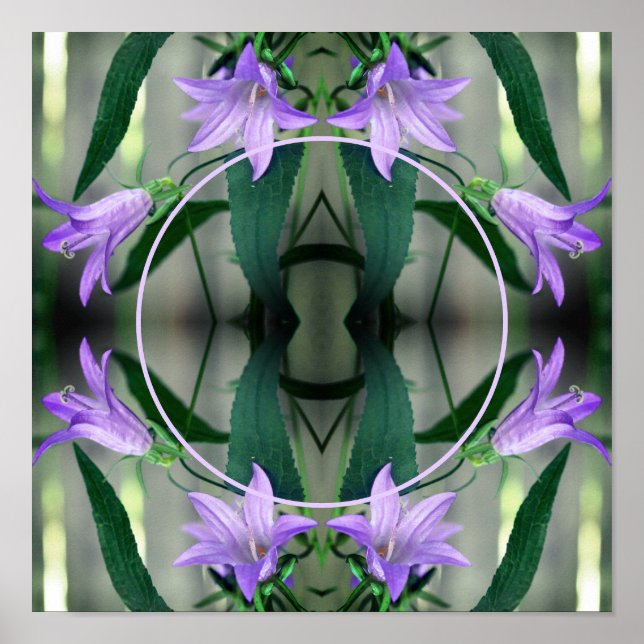 Purple Lily Flowers Frame Create Your Own Photo Poster (Front)