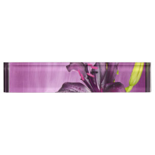 Purple Lily with Waterfall Nameplate