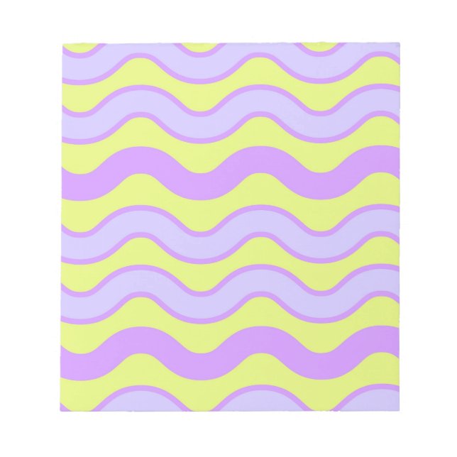 Purple Lime Groovy Stripe Minimalist Spring Summer Notepad (Front)