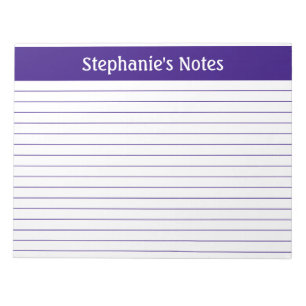Purple Lined 11 x 8.5 Landscape Personalised Notepad