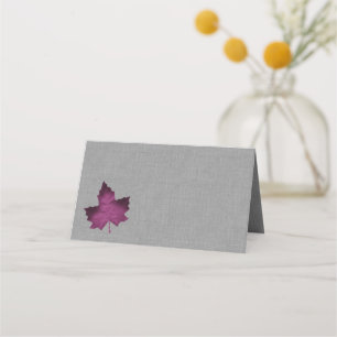Purple Linen Folded Place Cards