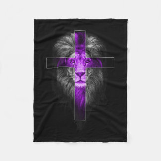 Purple Lion Faith Purple Overdose Awareness Suppor Fleece Blanket