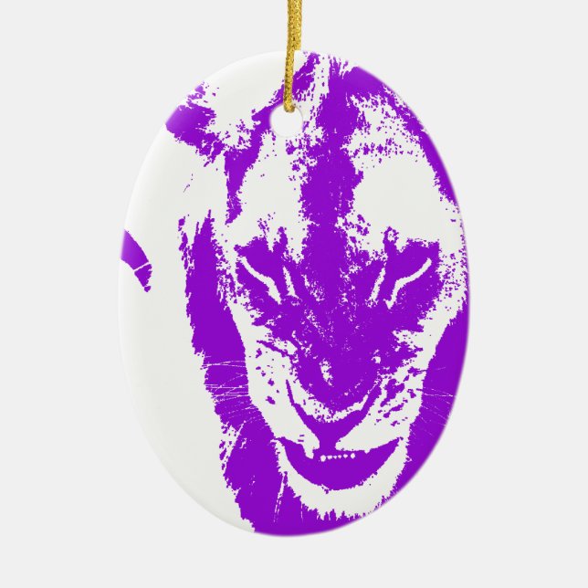 Purple Lion King Ceramic Tree Decoration (Front)